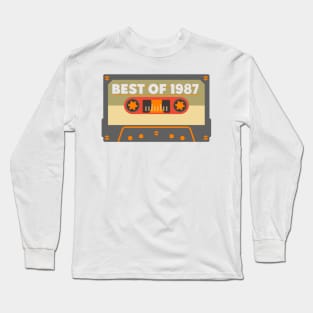 Best of 1987 Vintage retro cassette 33 years Birthday Gift ideas Long Sleeve T-Shirt